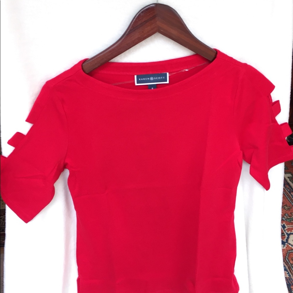 NEW Karen Scott cutout-sleeves top